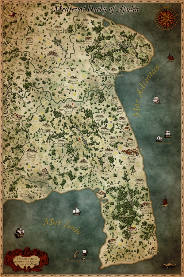 Medieval Apulia Digital Map (ready to print) - Image 2